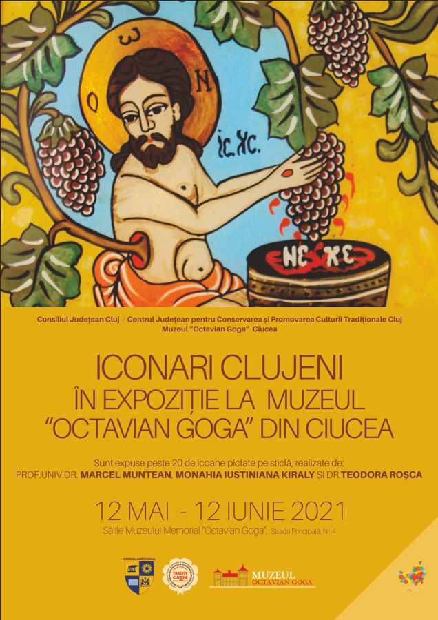 Zeci de icoane pe sticlă,  expuse la Muzeul Memorial „Octavian Goga” din Ciucea