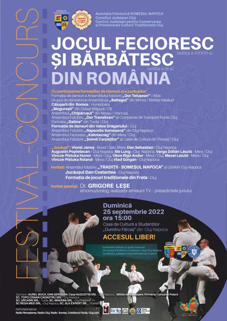 Festivalul – concurs  JOCUL FECIORESC (ediția XXXVI) ȘI BĂRBĂTESC (ediția III-a) DIN ROMÂNIA  